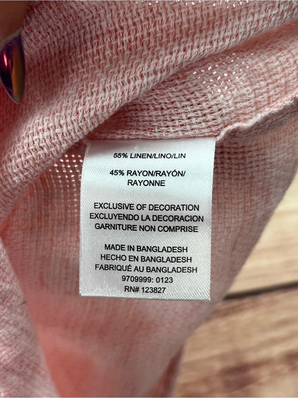 Montauk Linen Essex Crossing Mens XL Shirt Pink Woven Pocket Button Short Sleeve - Picture 5 of 10